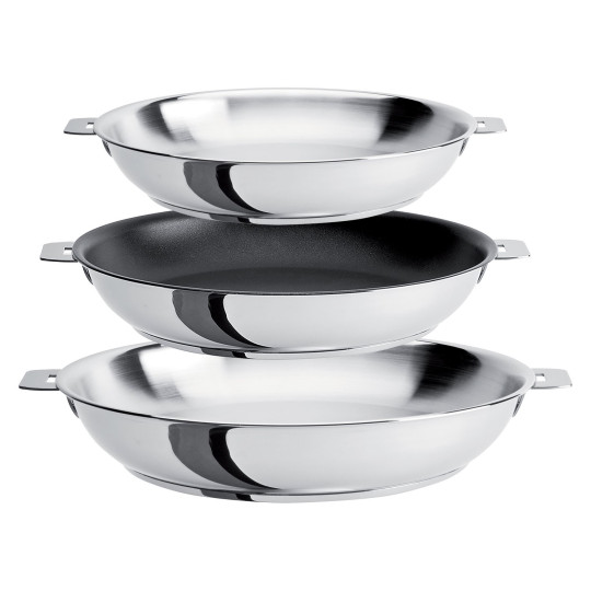Set Cristel Mutine amovible batterie de 3 poêles 20 24 28cm
