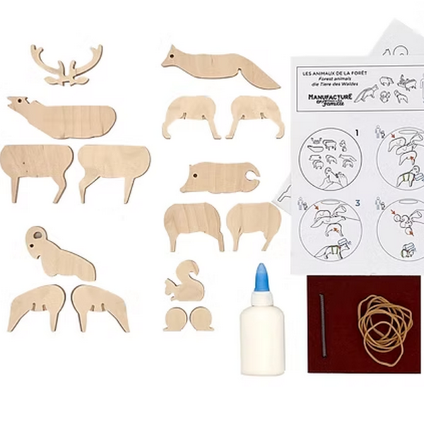 Jouet en bois à construire MANUFACTURE EN FAMILLE Les animaux de la forêt DIY