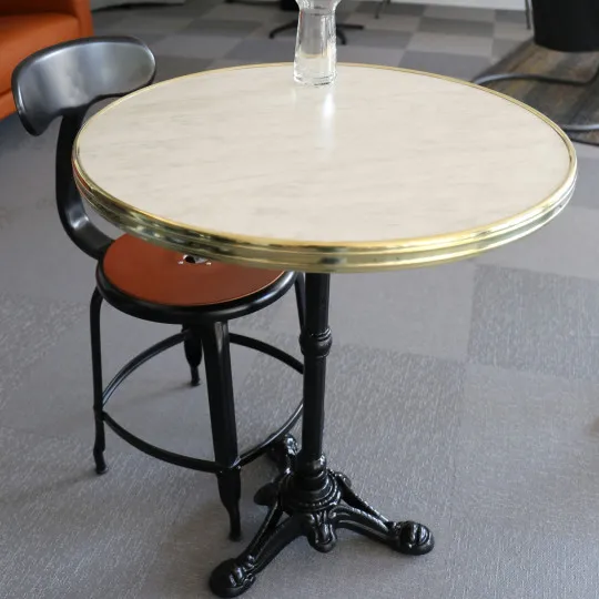 Table bistrot plateau rond stratifié WERZALIT - 30 coloris 2 tailles 2 finitions