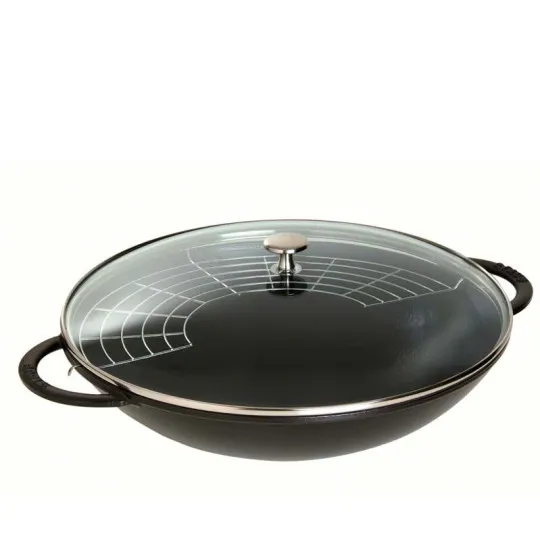 Wok en fonte STAUB 37cm - 3 coloris
