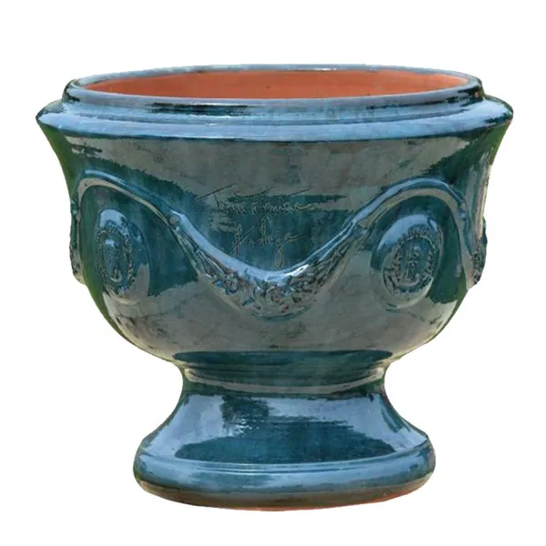 Coupe d'Anduze TERRE FIGUIERE poterie bleu H.48cm