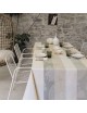 Nappe enduite LE JACQUARD FRANCAIS Fleurs Gourmandes craie - 4 tailles