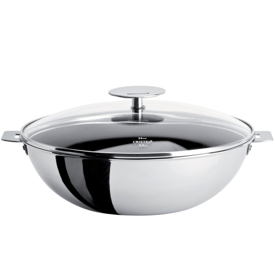Wok et couvercle Cristel Casteline - 3 tailles