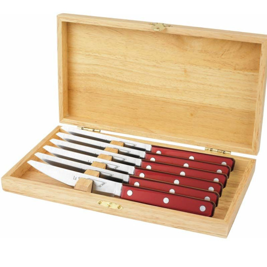 6 couteaux à steak Au Nain Scalène en inox - 4 coloris