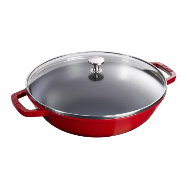 Wok en fonte STAUB 30cm - 6 coloris