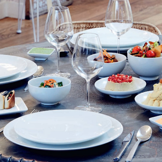 6 Assiettes Modulo blanc DEGRENNE - 2 tailles