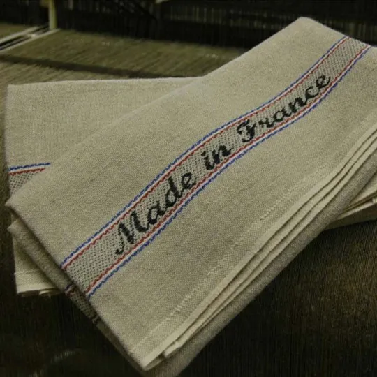 2 torchons lin coton Charvet Made in France