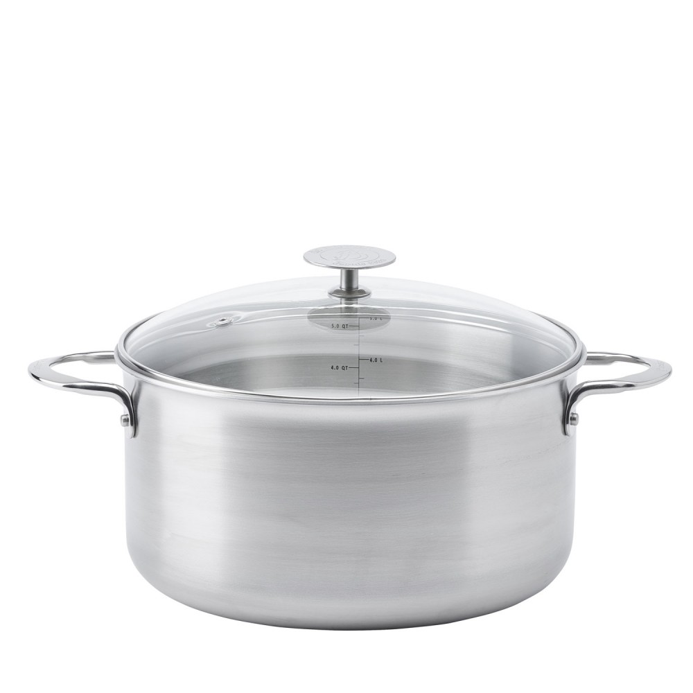 Faitout Inox Avec Couvercle Verre 28 Cm - Compatible Tous Feux (induction, Gaz, Vitrocéramique) - Haute Qualité Durable - 8
