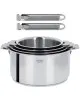 Set batterie 4 casseroles CRISTEL Casteline 2 poignées bois - 3 finitions
