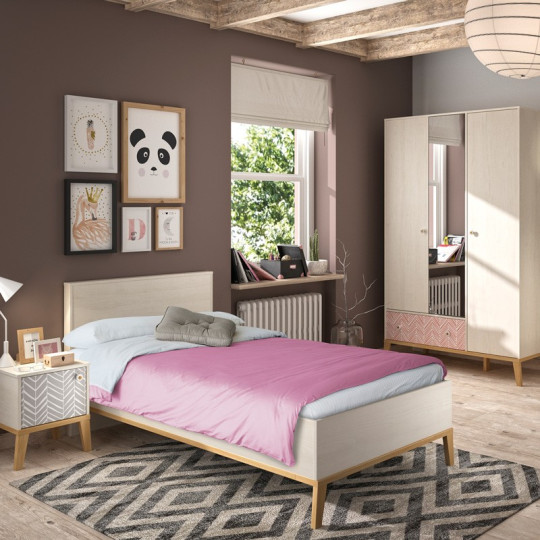Chambre GAMI Alika Lit armoire commode