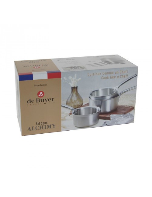 Set batterie de 3 casseroles DE BUYER Alchimy en inox