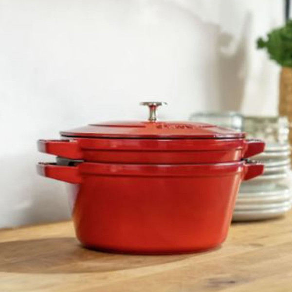 Set empilable 3 pièces Staub 24cm cocotte poêle - 3 coloris