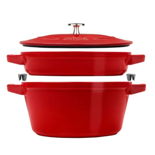 Set empilable Staub 3 pièces cocotte poêle 24cm en fonte