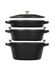 Set empilable Staub 4 pièces cocotte poêle 24cm en fonte