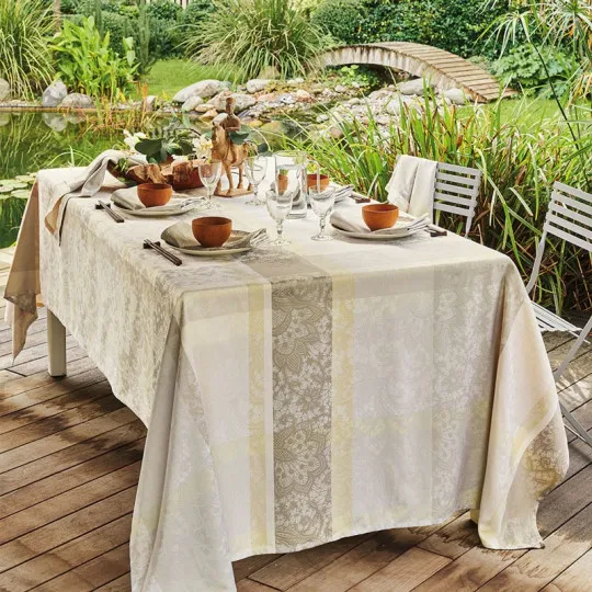 Nappe Mille dentelles beige Garnier Thiebaut - 5 dimensions