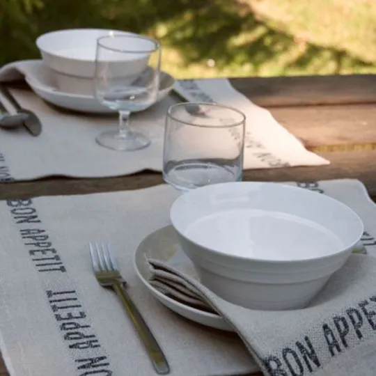 6 serviettes Charvet 100% lin Bon Appétit - 9 coloris