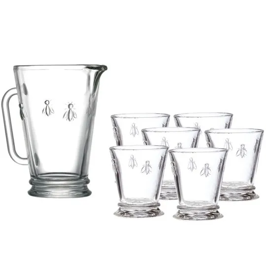 Pichet et 6 verres Abeille LA ROCHERE