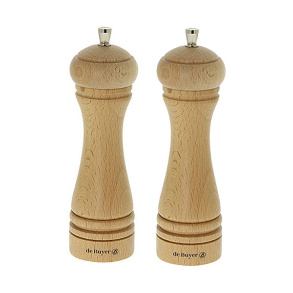 Moulins poivre et sel De Buyer 18cm bois Java