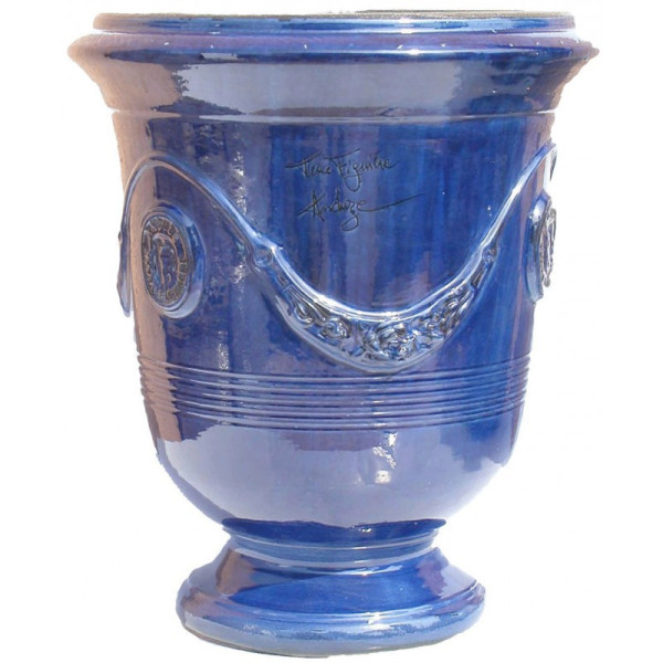 Vase Anduze Terre Figuière émaillé bleu foncé - 4 tailles