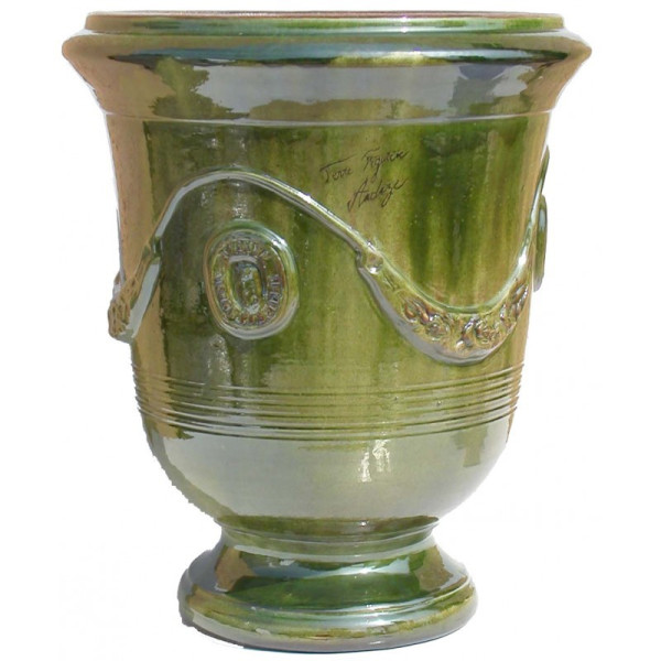 Vase Anduze Terre Figuière émaillé vert  - 4 tailles