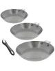 Set batterie DE BUYER 3 poêles à frire Mineral B amovible 20, 24 et 28cm + poignée