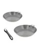 Set batterie DE BUYER 2 poêles à frire Mineral B amovible 24 et 28cm + poignée