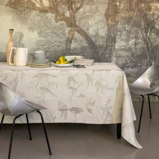 Nappe Volière en lin Le Jacquard Français - 2 coloris
