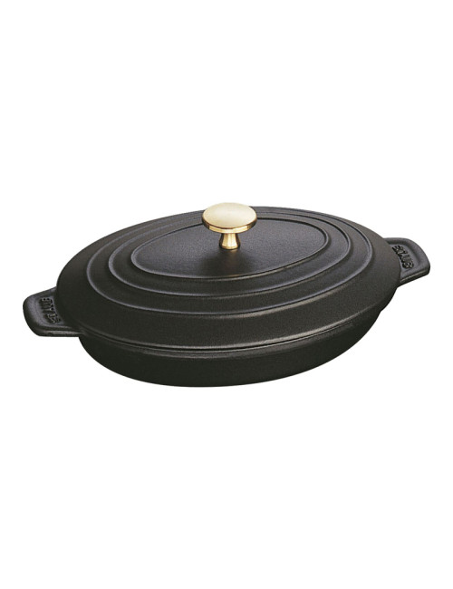 Assiette chaude plat fonte Staub 23cm gris graphite