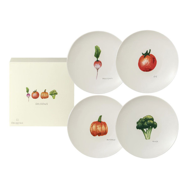 Coffret 4 Assiettes Degrenne Saisons légumes