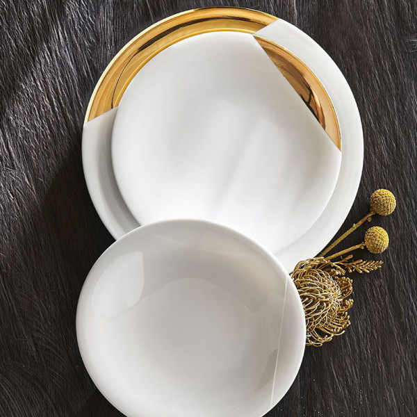 6 assiettes Degrenne SD One Or - 2 tailles