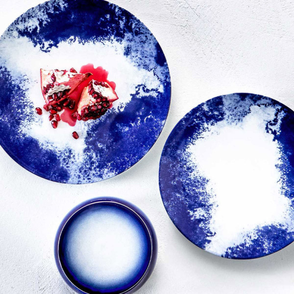 6 assiettes Degrenne Blue Shades - 2 tailles