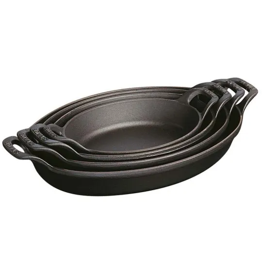 Set de 4 plats empilables STAUB Noir mat en fonte