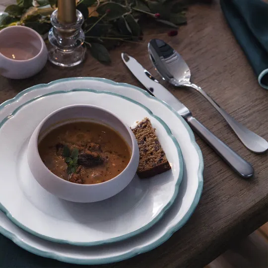 6 Assiettes Réminiscence galon Degrenne - 3 tailles