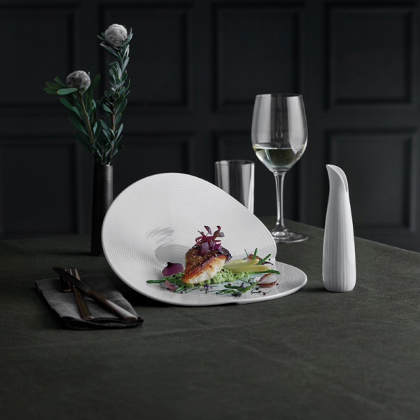 2 assiettes de présentation Canopée Pillivuyt en porcelaine