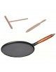 Crêpière en fonte Staub avec manche en bois