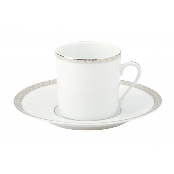 6 tasses soucoupes Deshoulières Parure en porcelaine - 3 contenances