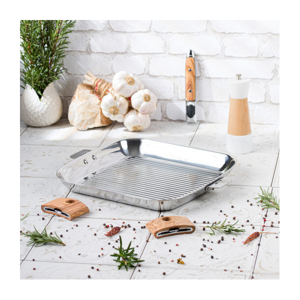 Gril carré Cristel Casteline amovible en inox - 30x30cm