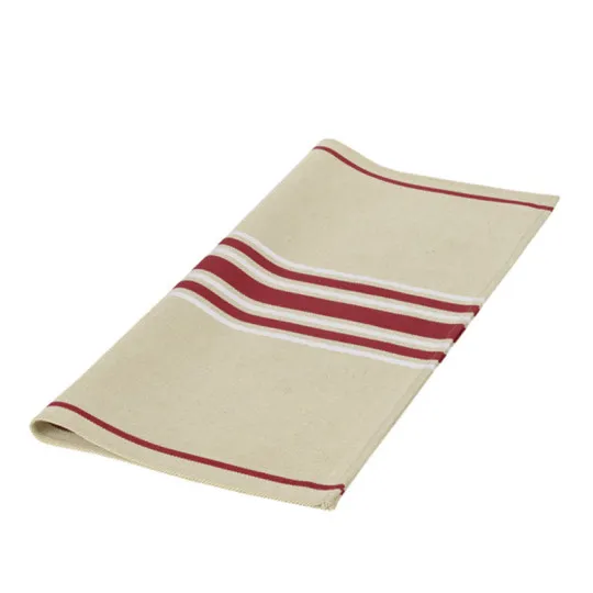 4 serviettes de table Corda Artiga bordeaux blanc