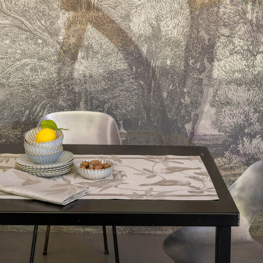 4 sets de table LE JACQUARD FRANCAIS Volière lin - 3 coloris