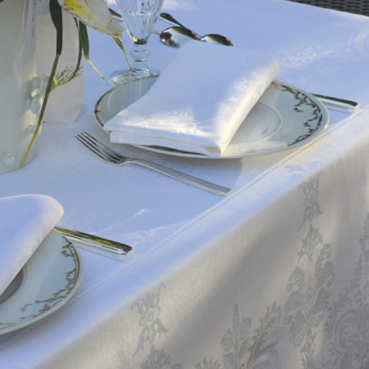 4 serviettes de table Beauregard Garnier Thiebaut Ivoire