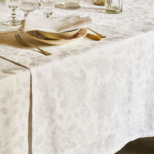 Chemin de table Milles giverny Garnier Thiebaut blanc