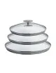 Set de 3 couvercles Cristel Platine inox verre