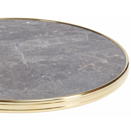 Plateau Bistrot rond cerclé laiton Werzalit - 2 diamètres - 30 finitions