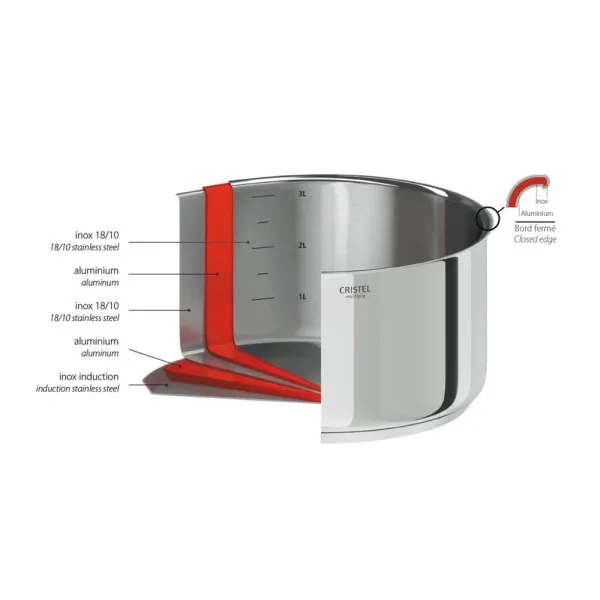 Sauteuse CRISTEL Casteline et accessoires en inox - 4 tailles
