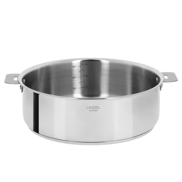 Sauteuse + couvercle CRISTEL Casteline en inox - 4 tailles