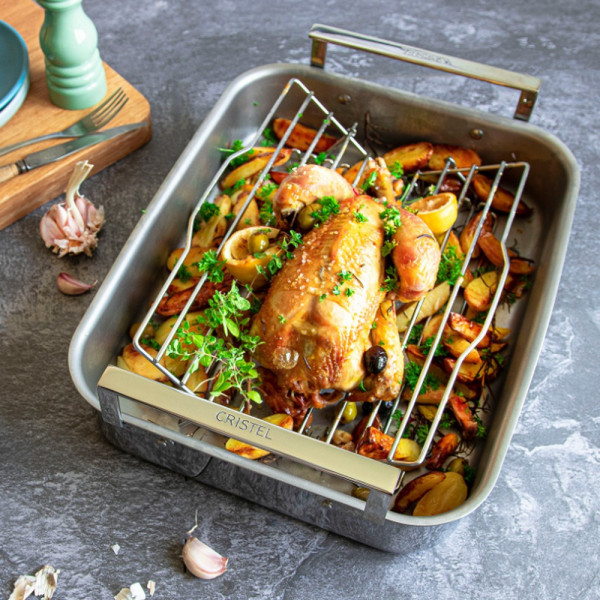 Plat à four inox Roaster Cristel - 2 tailles 35 ou 40cm
