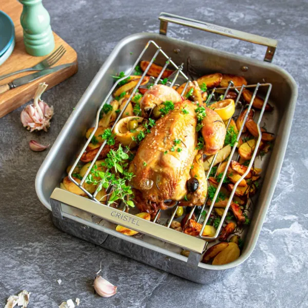 Plat à four inox Roaster Cristel - 2 tailles 35 ou 40cm