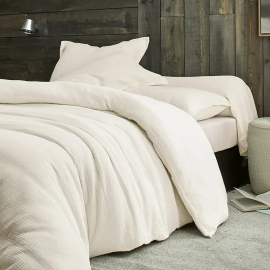 Parure de lit COSY gaze de coton BLANC DES VOSGES - 7 coloris