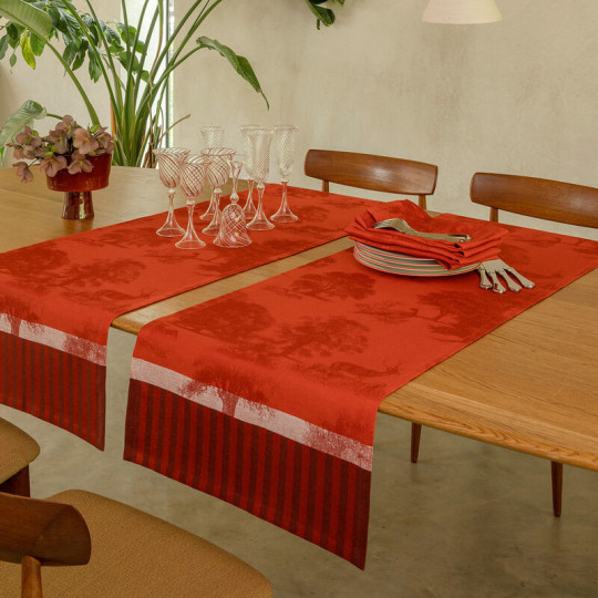 Chemin de table LE JACQUARD FRANCAIS Souveraine Lin - 3 coloris
