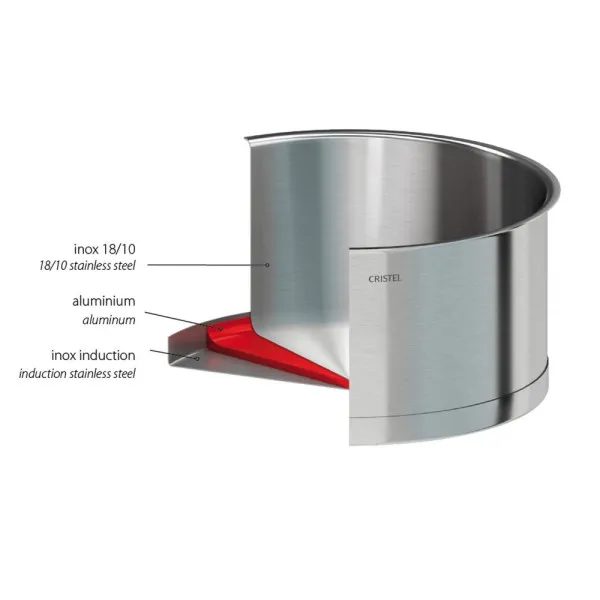 Casserole CRISTEL Strate amovible en inox - 5 tailles